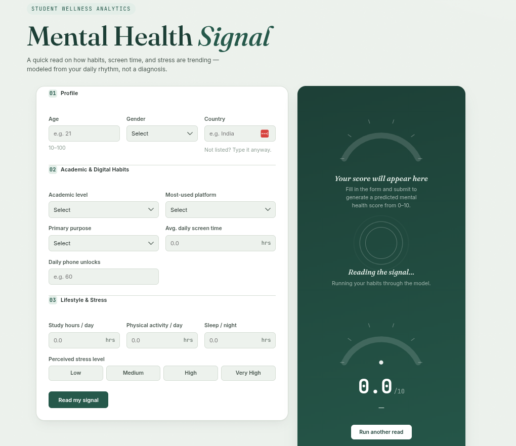 Student Mental Health Predictor